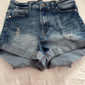 Kendall & Kylie Distressed Blue Jean Shorts